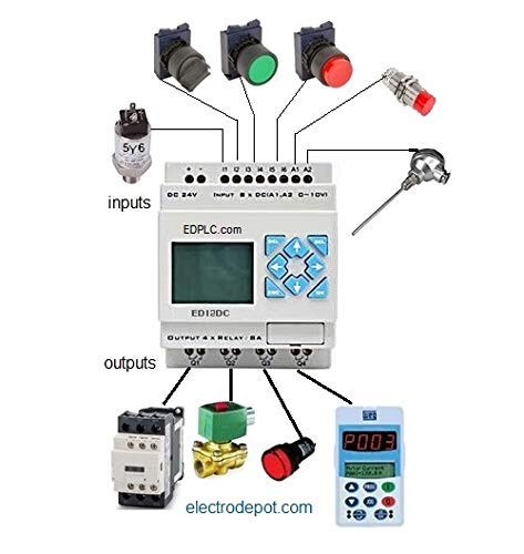 Micro PLC Programmable Industrial Logic Controller Kit 24VDC 8 inputs, 4 Outputs