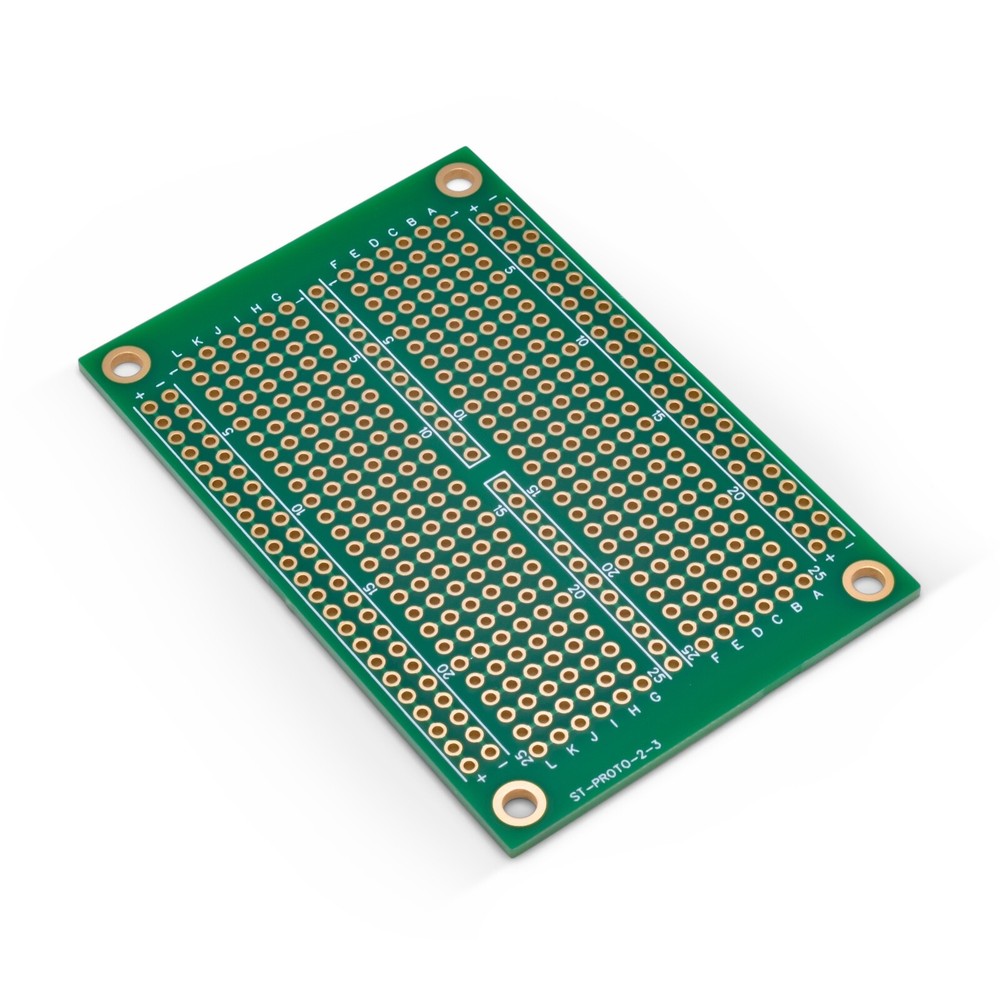 Premium 2" x 3" Protoboard PCB, ENIG Prototyping PCB, ST-PROTO-2-3