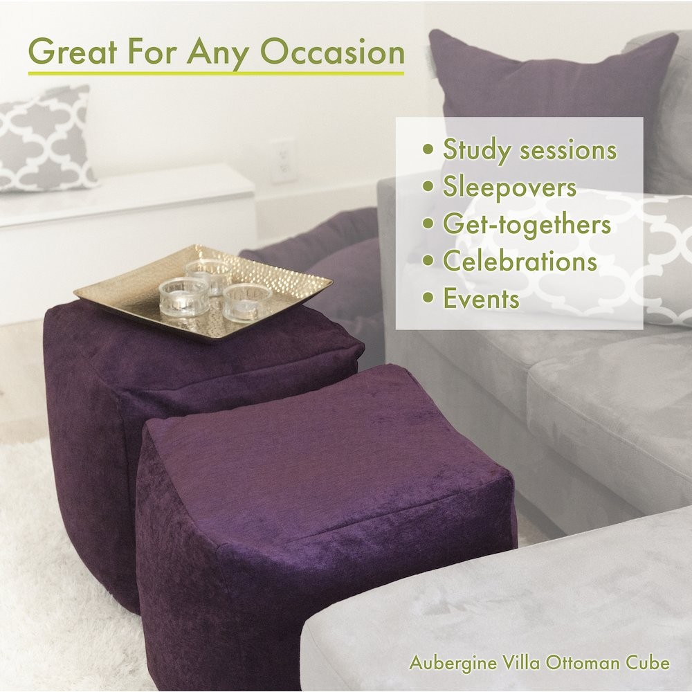 Majestic Home Goods Cube Pouf Vertical Stripe Gray
