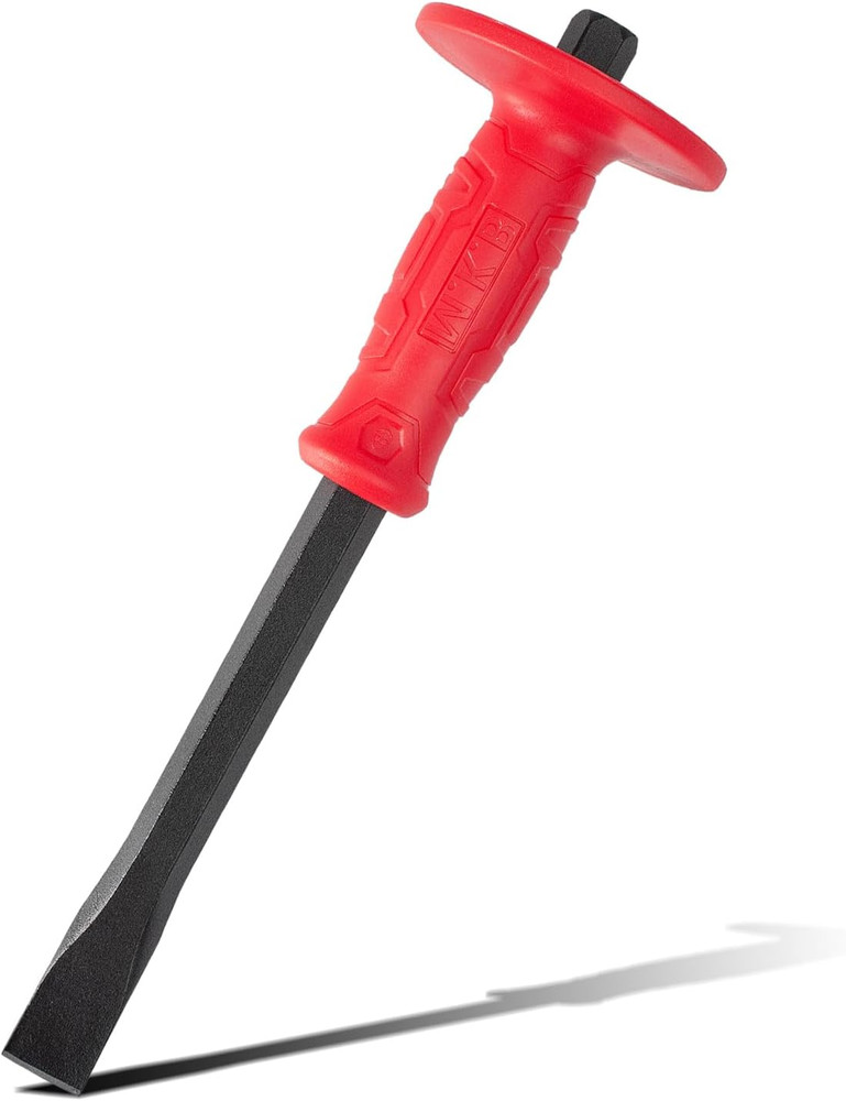 -12In Masonry Flat Chisel/Cold Chisel with Hand Protection, Heavy Duty Flat Head