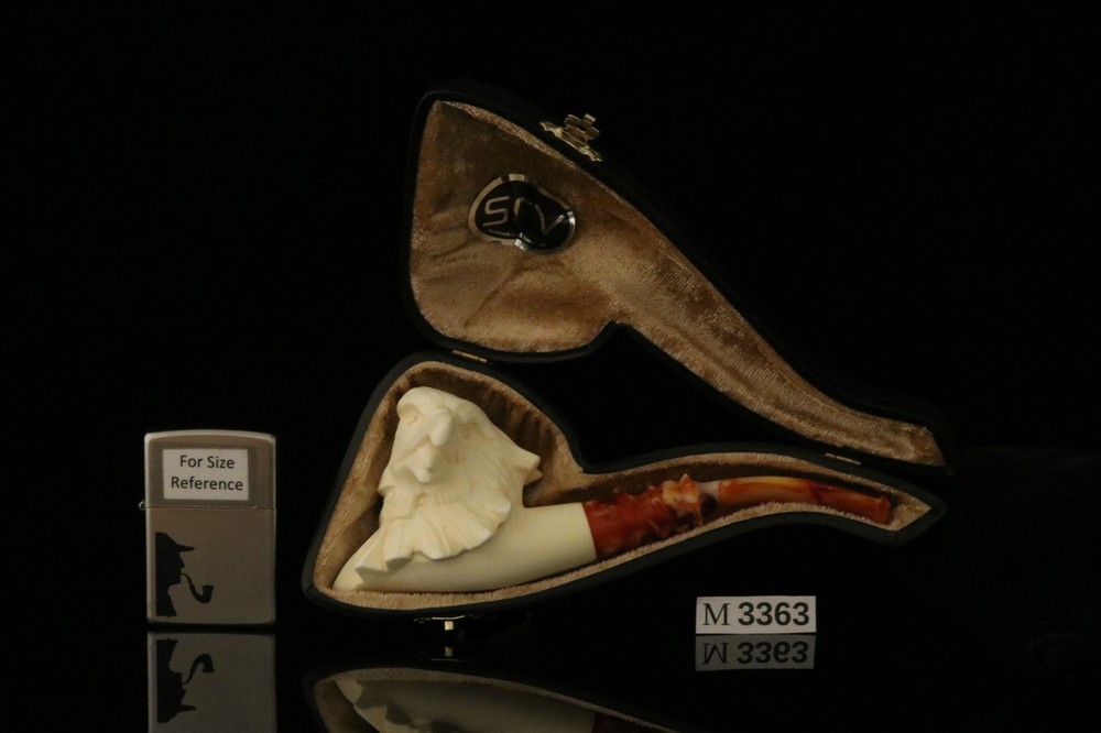 srv - Eagle Block Meerschaum Pipe with fitted case M3363
