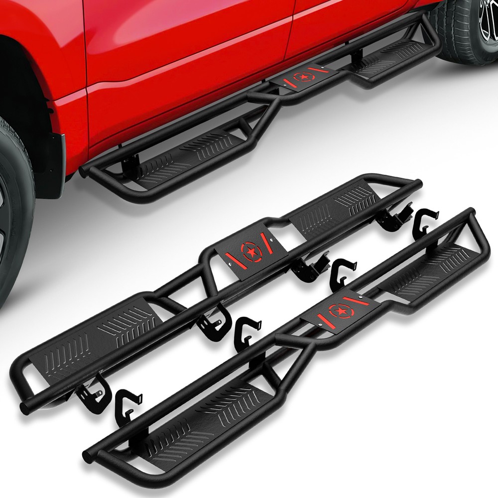 6.9" Running Board for 07-2018 Chevy Silverado 1500 Crew Cab Drop Side Step Bars
