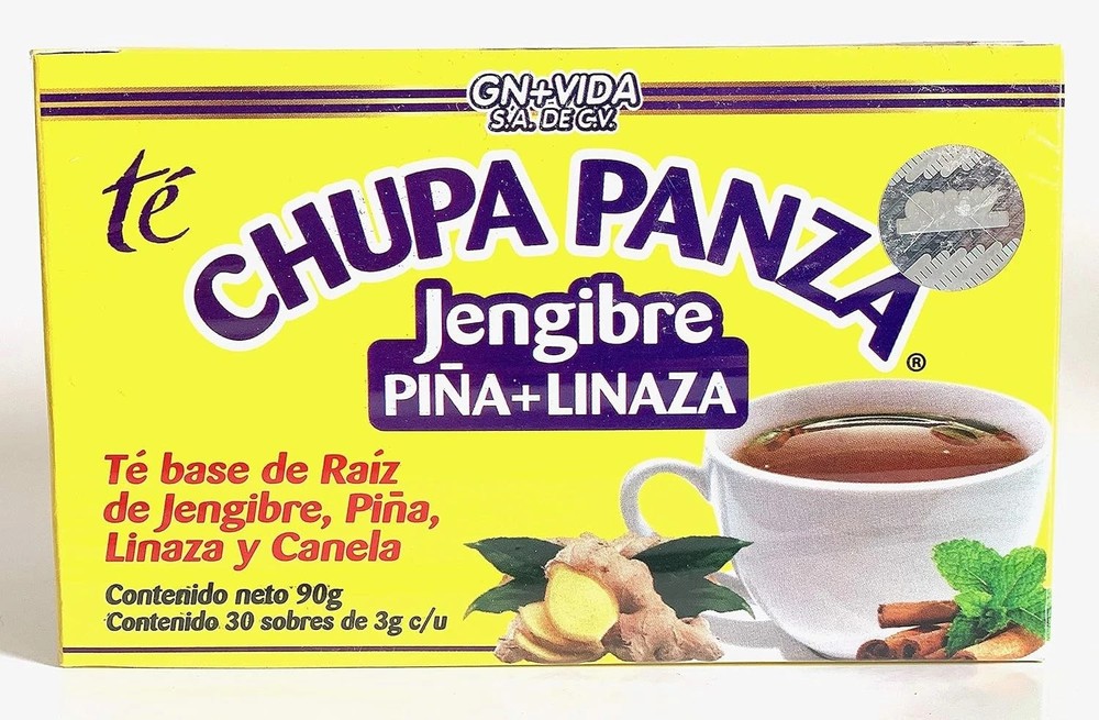 Tea CHUPA Panza, Based ONGINGER Root, PINNEAPPLE, 30 Count (2 PACK)