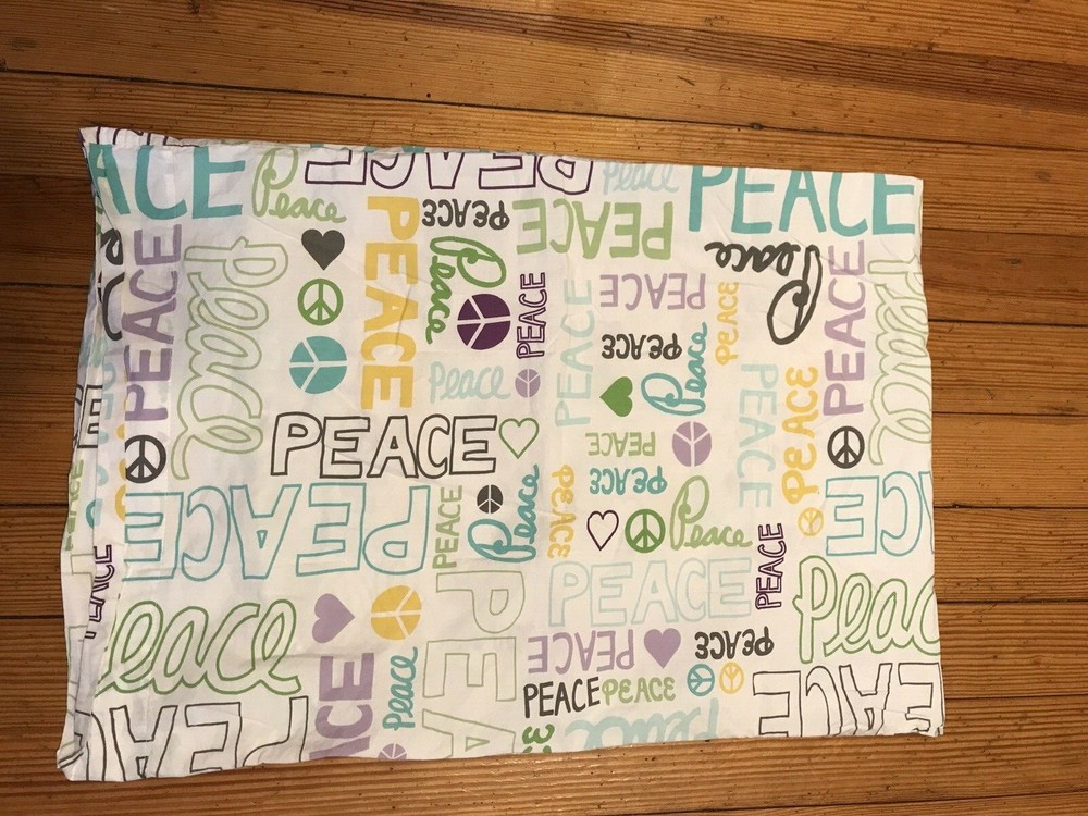 PB teens cotton multicolor peace standard pillow case