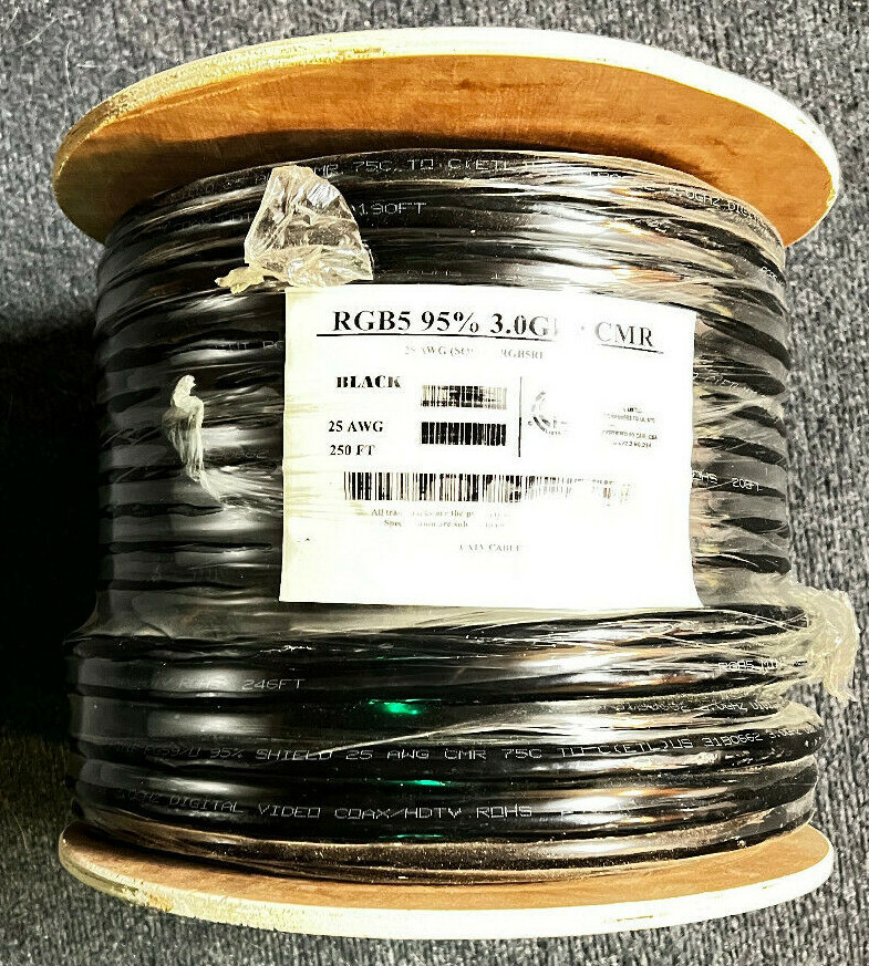 1ft Solid Copper Mini Composite RGB 5 Shielded Coax Digital Video Cable