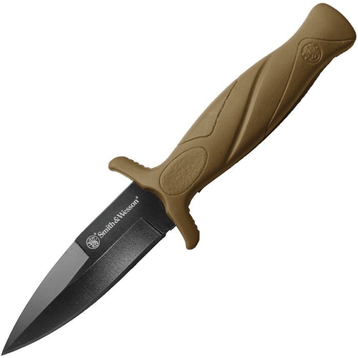 Smith & Wesson Boot Fixed Knife 3" Stainless Steel Blade Tan Rubber Handle