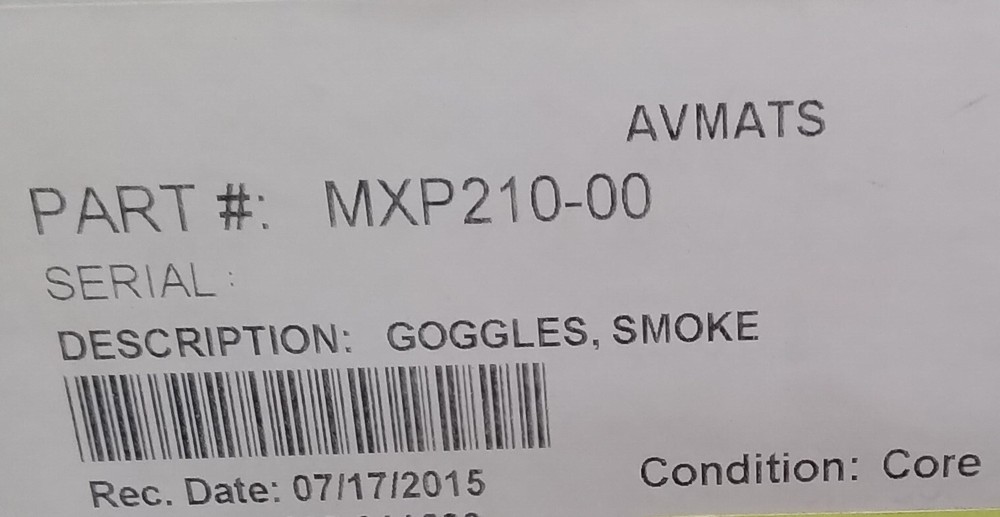 EROS smoke goggles - Used Condition