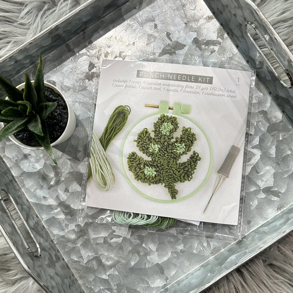 Punch Needle Complete Kit- Green Leaf NEW