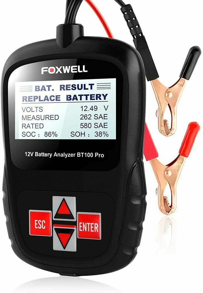 Foxwell BT100 Pro 12V Car Battery Analyzer - Accurate CCA 100-1100 Testing Tool