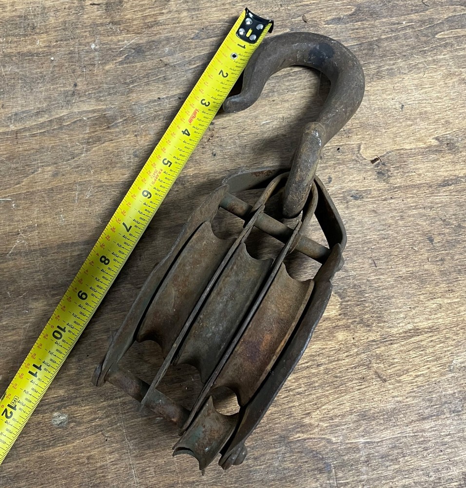 Antique Pulley 11in 3-Way