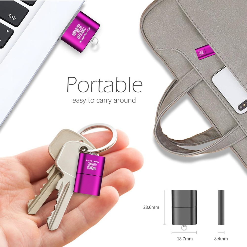 Micro SD Card Reader for Android - 3 Pack Micro to USB Adapter