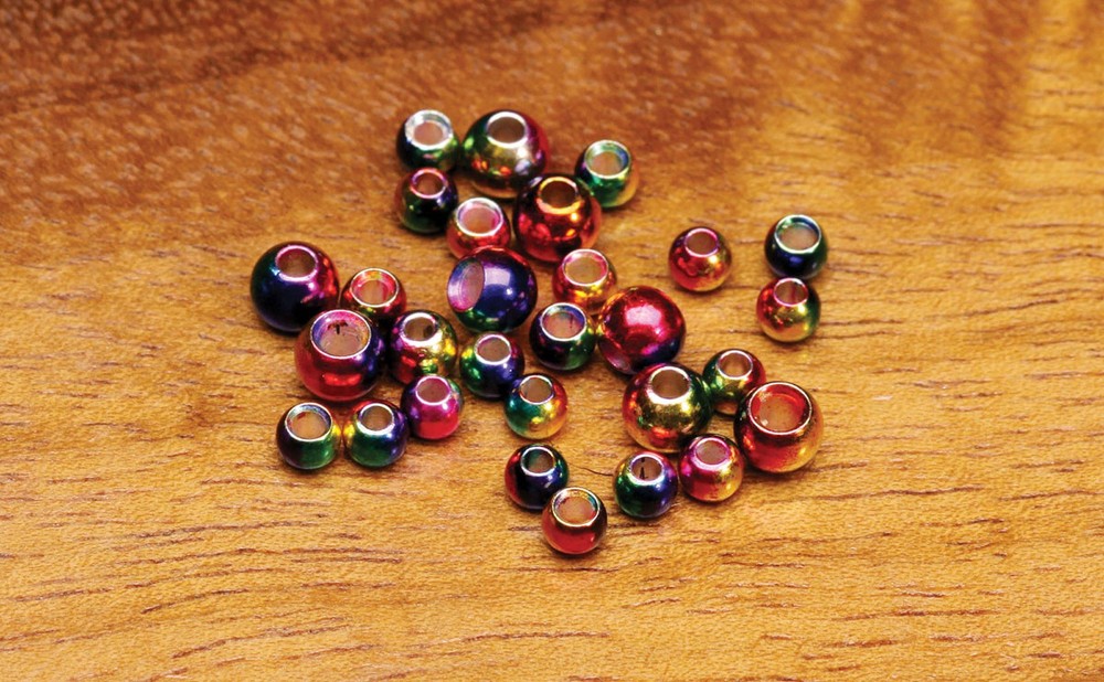 Hareline Multi Rainbow Brass Beads