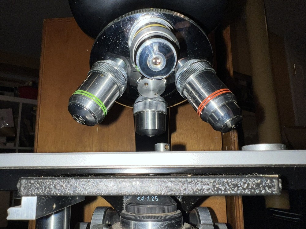 Vintage Steindorff Binocular Microscope with Wooden Case