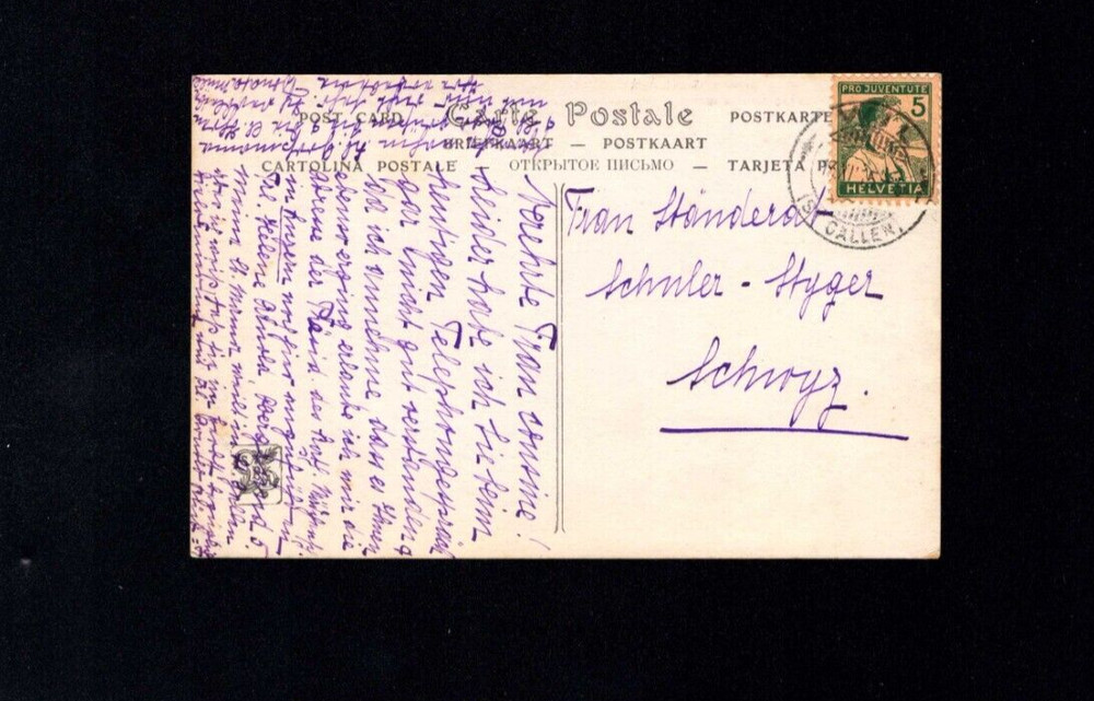 Switzerland 1915 - Pro Juv. 5 C. On Demand Card, Postage Correct