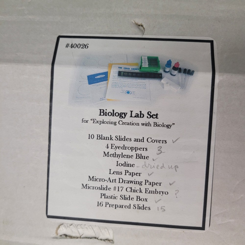 Home Science Tools 40026 Exploring Creation Biology Lab Kit Slides Preowned