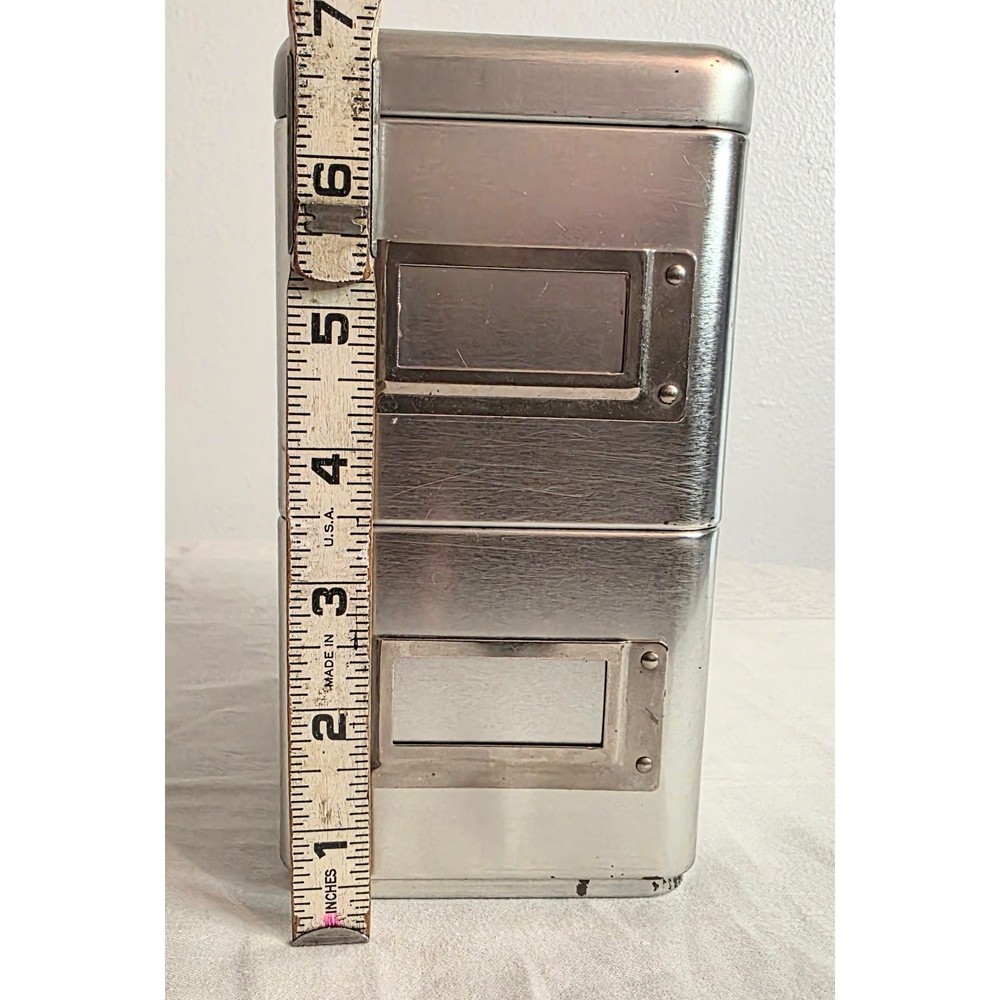 Vintage Stainless Stacking Storage Container Boxes (3 boxes) w/ Blank Label Area