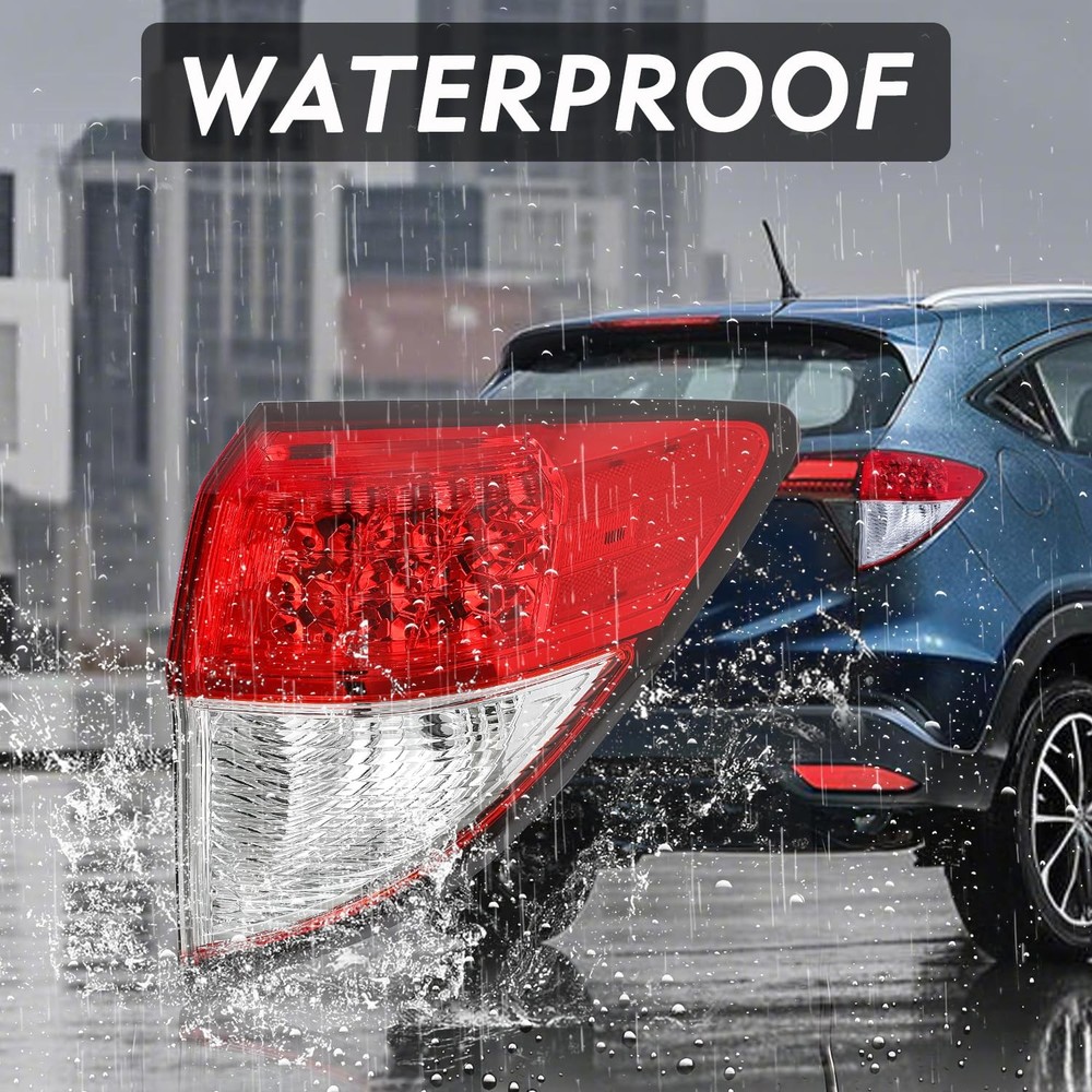 LED Tail Light Assembly for HRV 2016-2022 Right Passenger Side Red Clear