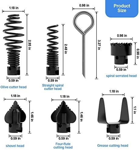 Drain Cleaner Cutter Head Set
