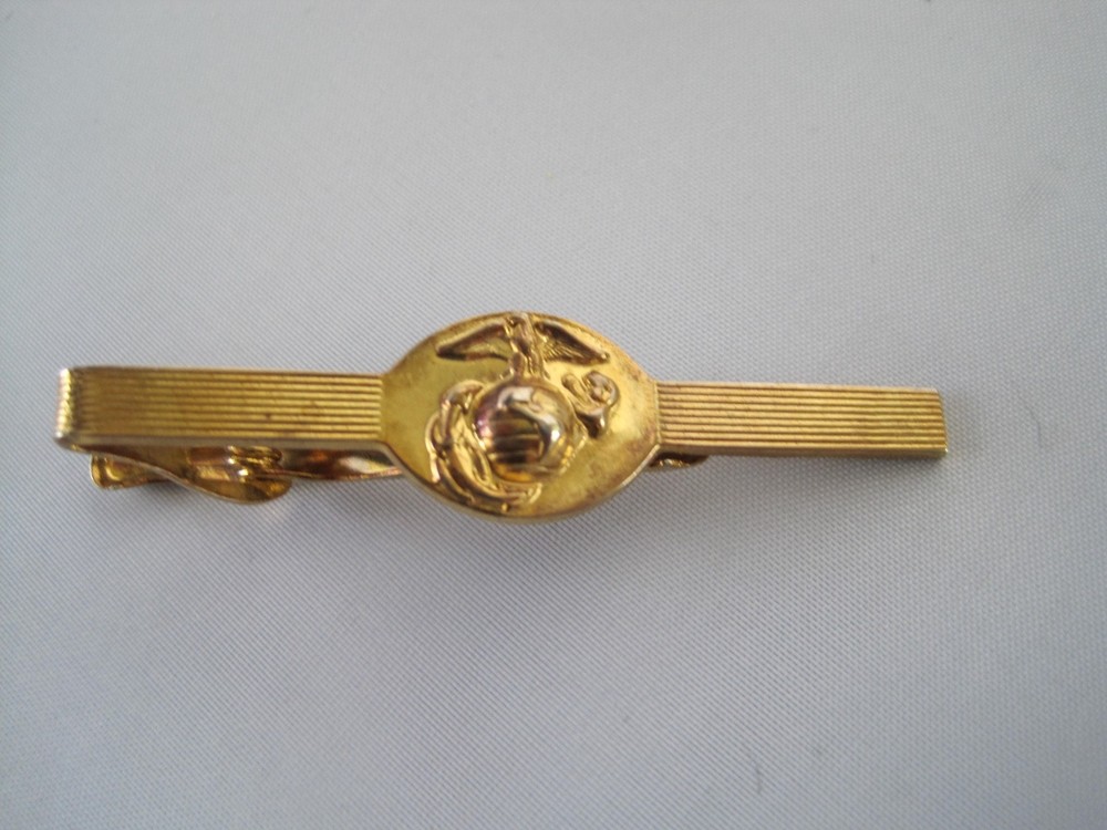 US Marines Tie Bar Vintage Gold Tone