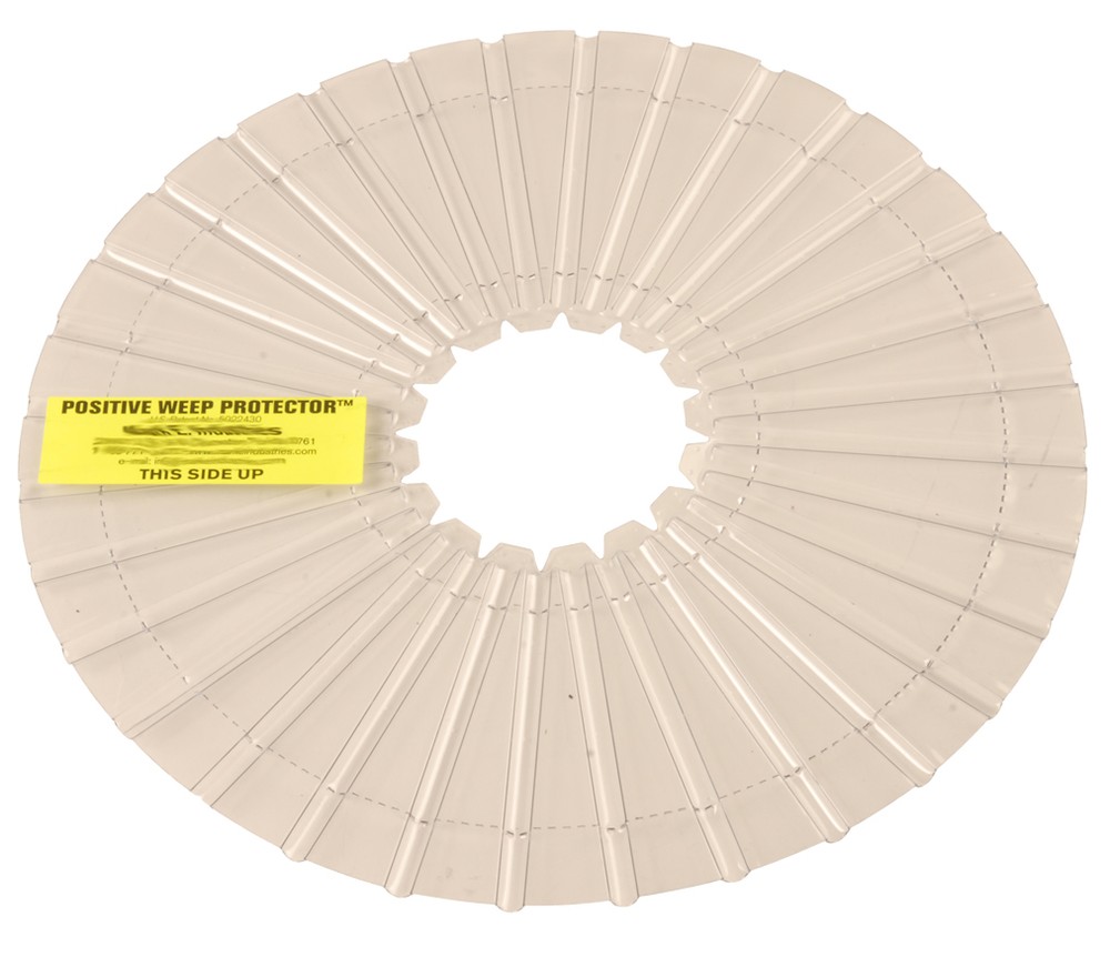 Universal Center Ring with Weep Hole Protector for use with Square Drains