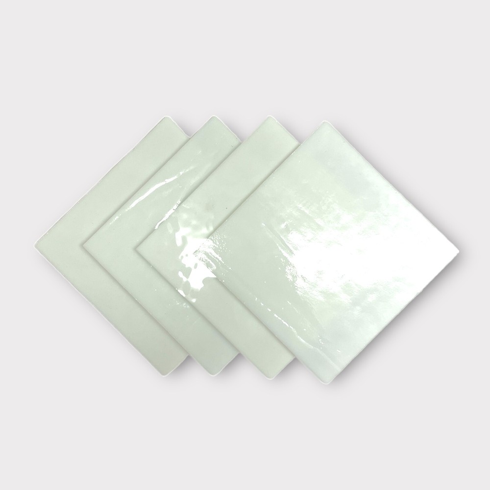 System 96 6"  White Opaque Glass Squares - 4 Pack