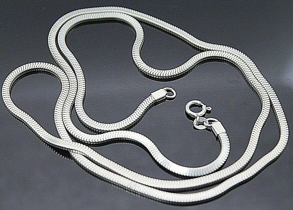 FANCY HIGHLY POLISHED SQUARE LINK STERLING SILVER NECKLACE 28''