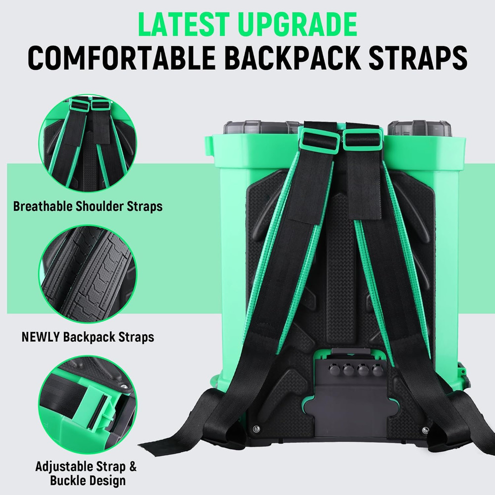 Battery Powered Backpack Sprayer with Mixer 4.2 Gallon, Upgraded Backrest & Stra