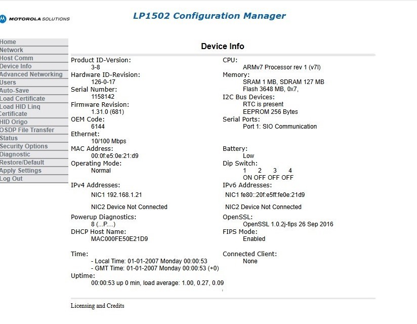 Avigilon Mercury Security LP1502 Card Reader Controller Module LP-1502---