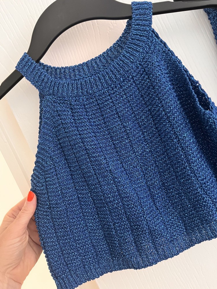 Blue crochet glitter coord will fit size 6-8