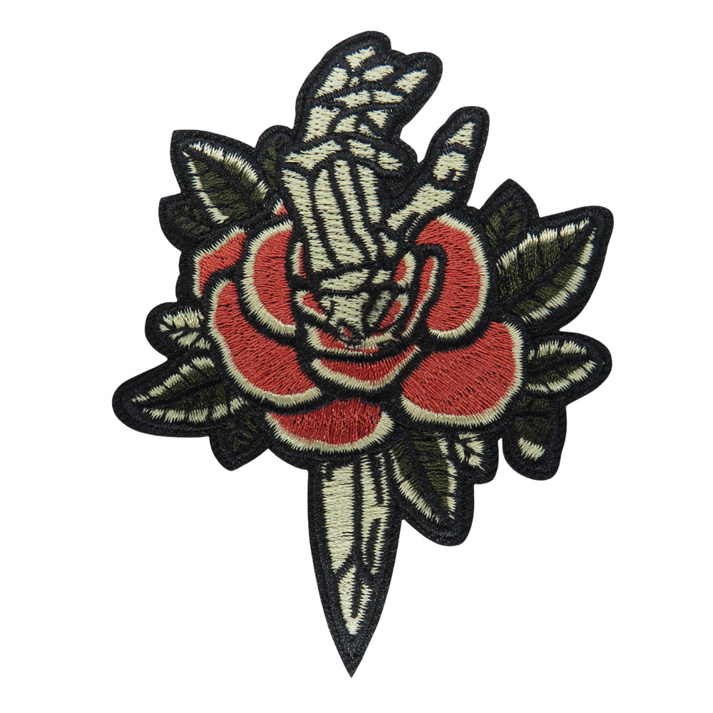 Patch patch hand with rose iron on patch biker punk patch iron on