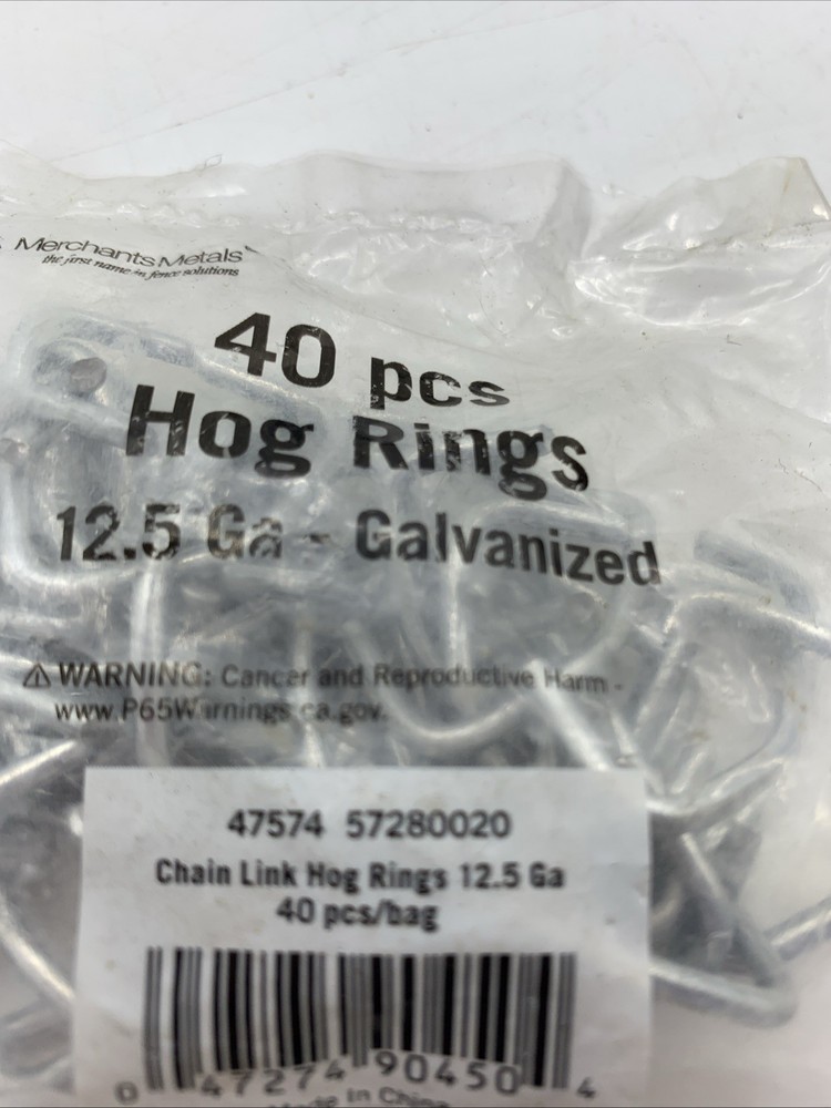 40 pcs Chain Link Hog Rings 12.5 Ga - galvanized {20}