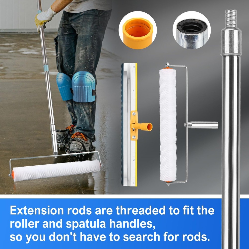 Upgraded Self-Levelling Cement Tool Kit - Floor Construction Roller Spike Sho...