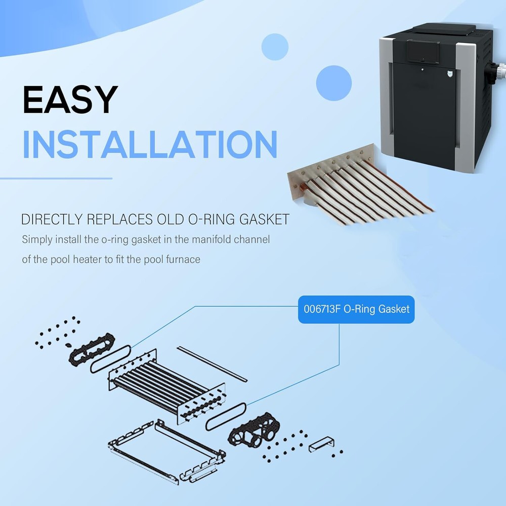 Replacement for Raypak Heater Heat Exchanger O-Ring Gasket 006713F 185-405 2Pack