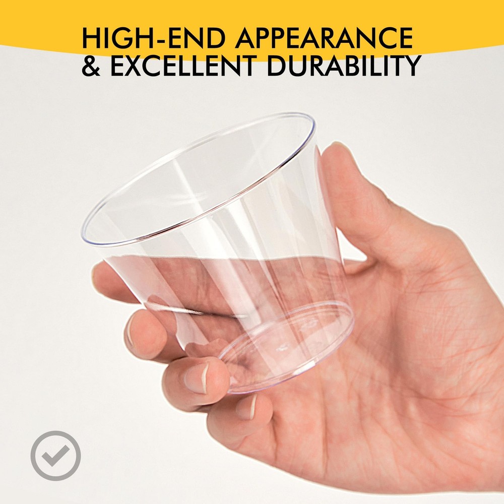 200 Pack 9 oz Clear Plastic Cups for Party, Disposable Clear Cup, Disposable ...