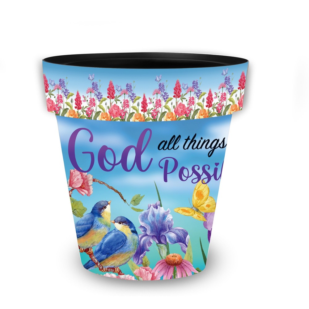 Briarwood Lane Spring With God Medium Planter 11" Diameter