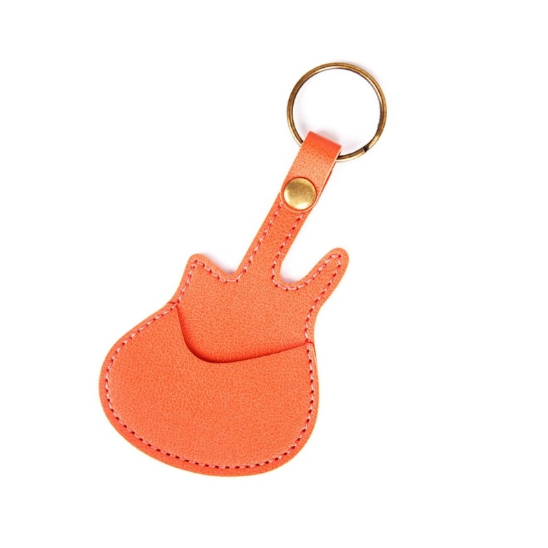 Guitar Shape Pick Storage Case Guitar Pick Bag Pick Container PU Texture