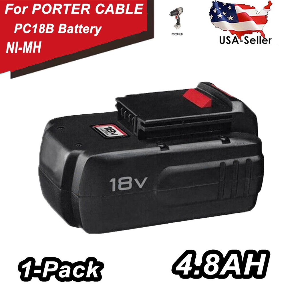 18V 18-Volt 4.8Ah Replacement Battery Pack for Porter Cable PC18B Cordless Tools