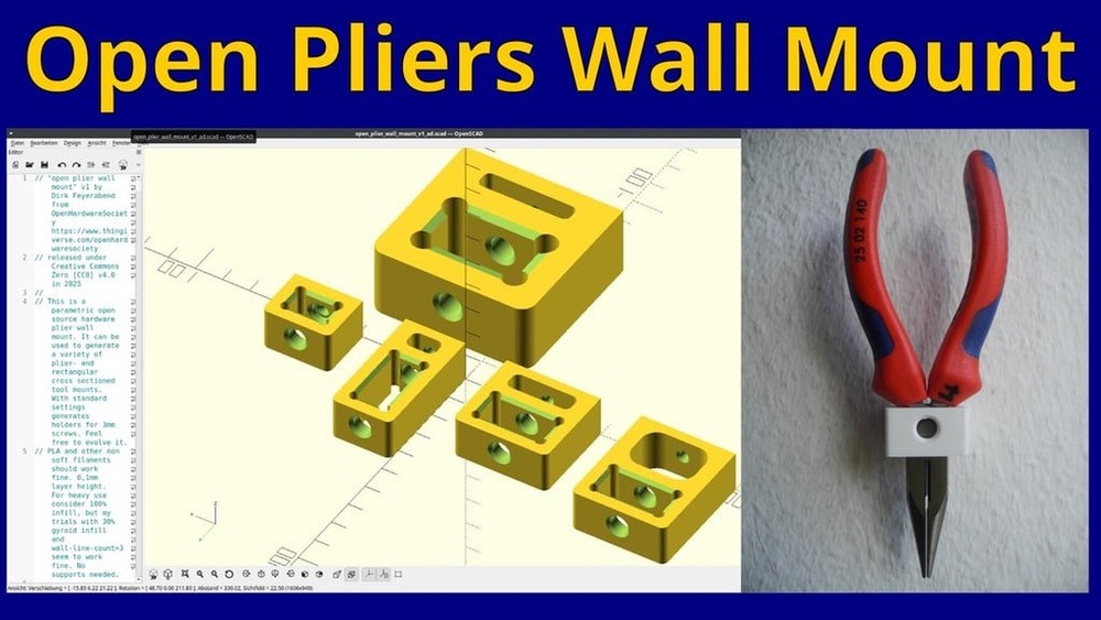 Pliers Wall Mount Holder - Workshop Tool Storage Organizer - Garage Organization