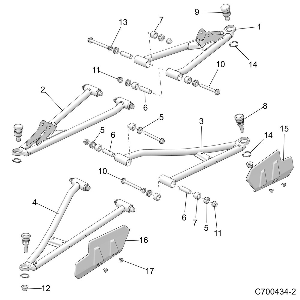 Polaris Control Arm, Front, Lower, Right Side, Matte Black