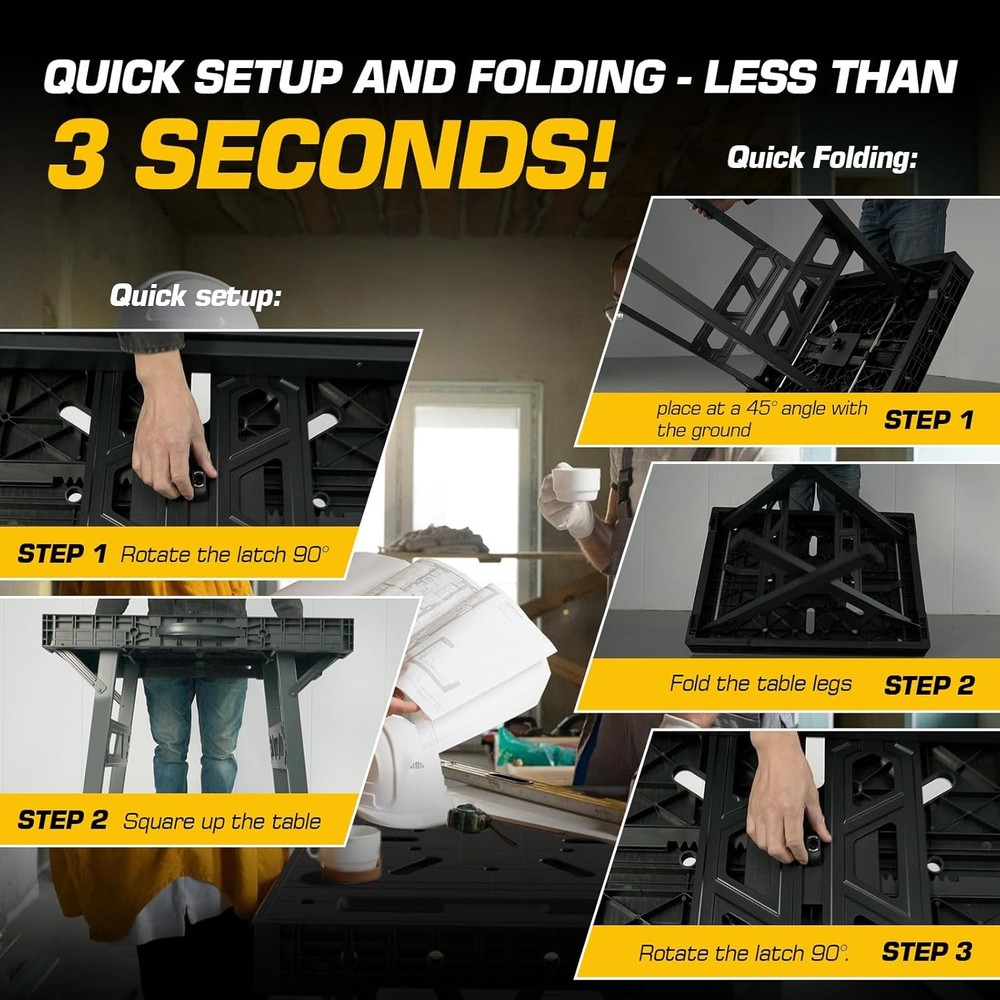 Express Folding Work Table, Easy Setup Portable Folding Work Table & Portable Fo