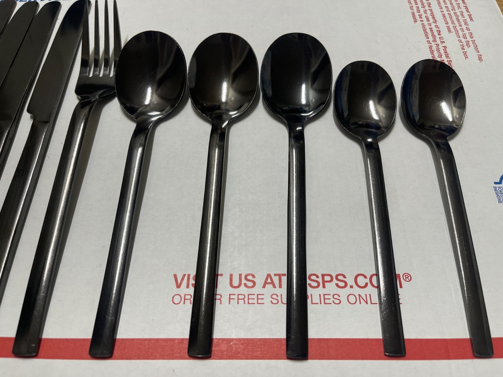 10 Black Silverware Black Stainless China