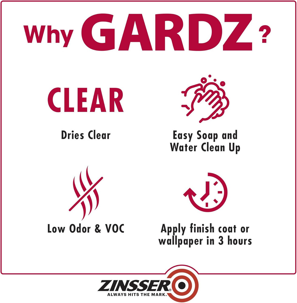 Qt 02304 Clear , Gardz Water-Based Problem Surface Sealer