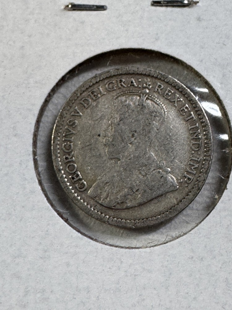 1912 Canada 5 Cents Small Silver Coin