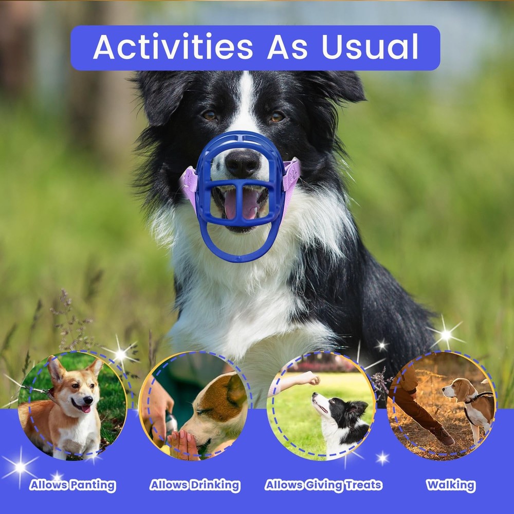 Basket Muzzle Allows Panting Drinking - Anti Biting Chewing, Sturdy Lightweig...
