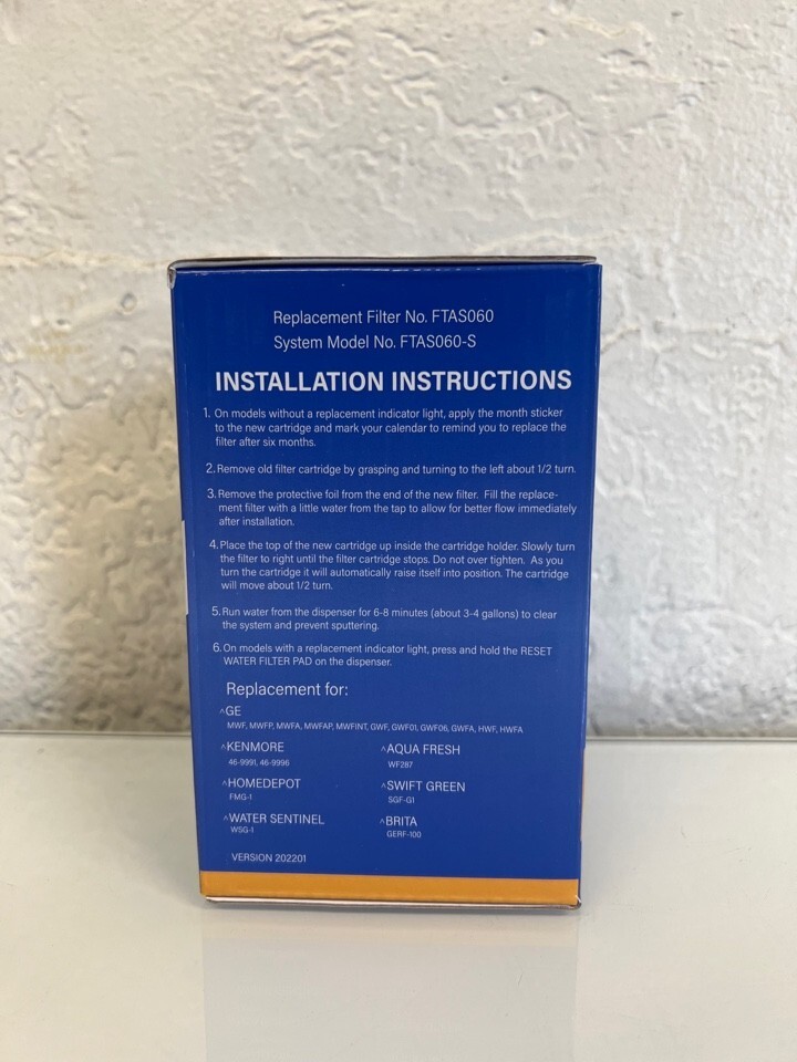 Fiitas Refrigerator Water Filter FTAS060 Replacment