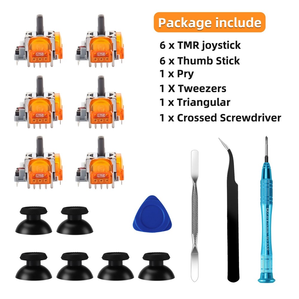 TMR Electromagnetic Joysticks Replacement for DualSense PS5 Controller, 3D An...