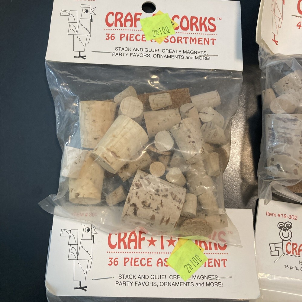 6 - Packs Misc Hearts & Crafts Corks - 150 Pieces