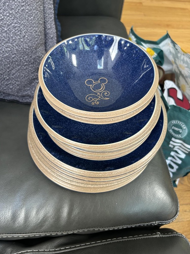 Disney Parks Authentic Dinner ware - Blue Speckled Plates 3