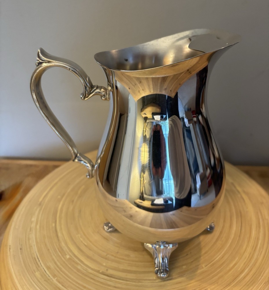 International Silver Footed Silverplate Water Pitcher