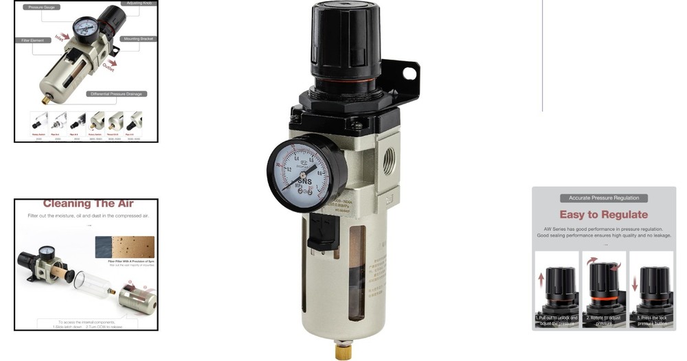 Efficient Compressed Air Filter Regulator Combo - Space-Saving Design & Durable